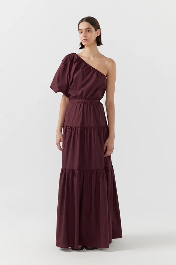 BIRD & KNOLL Dahli Maxi Dress Wine | Halcyon Atelier