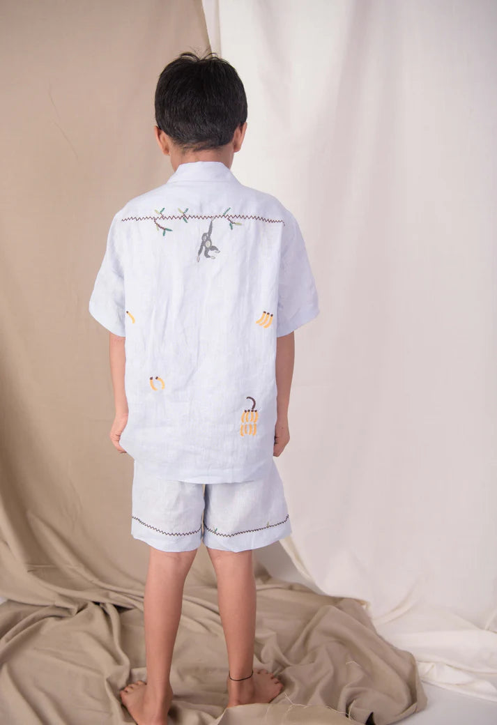 Banana Monkey Junior Linen Shirt