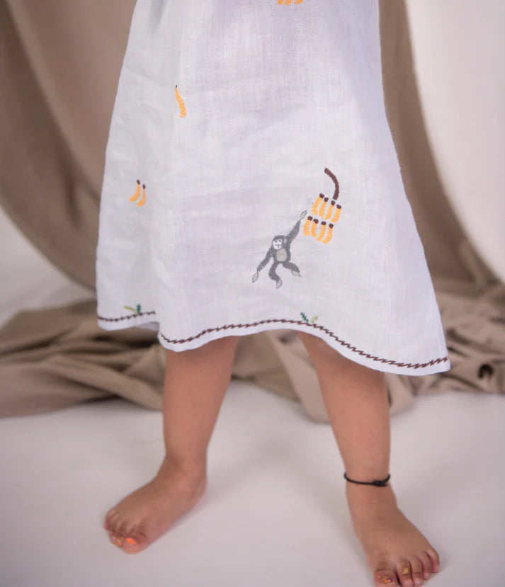 Banana Monkey Junior Linen Dress