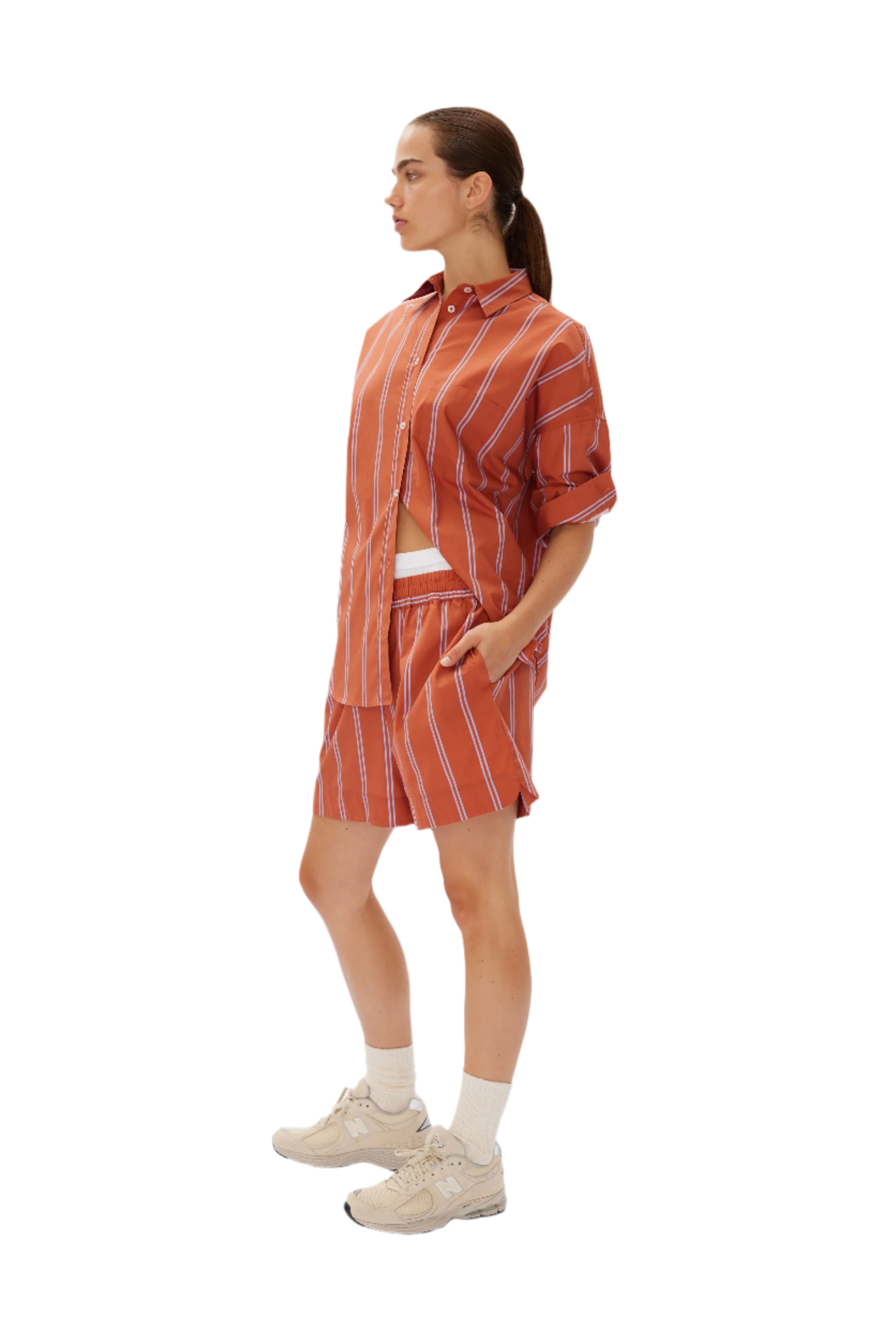 LMND The Chiara Short Two Stripe Rust/Violet Light | Halcyon Atelier