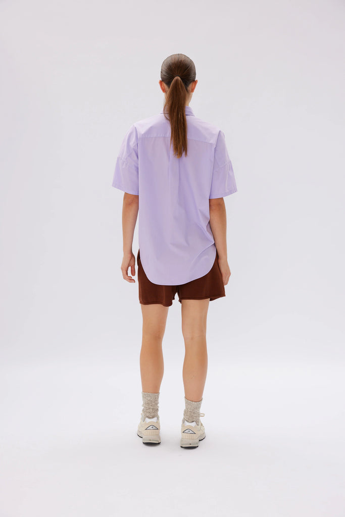 LMND The Chiara Short Sleeve Shirt Violet Light | Halcyon Atelier