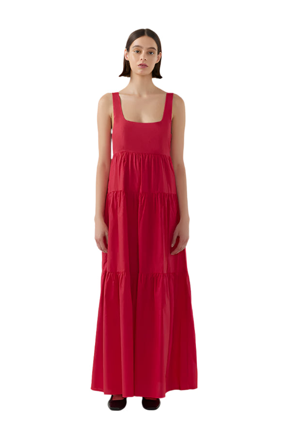BIRD & KNOLL Zoe Maxi Dress Rojo | Halcyon Atelier