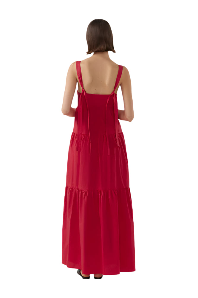 BIRD & KNOLL Zoe Maxi Dress Rojo | Halcyon Atelier