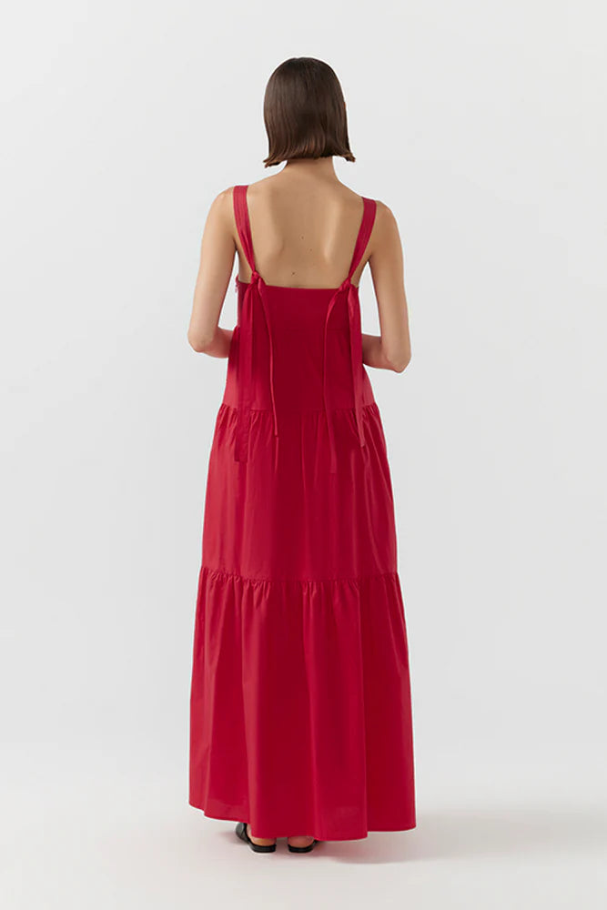 BIRD & KNOLL Zoe Maxi Dress Rojo | Halcyon Atelier