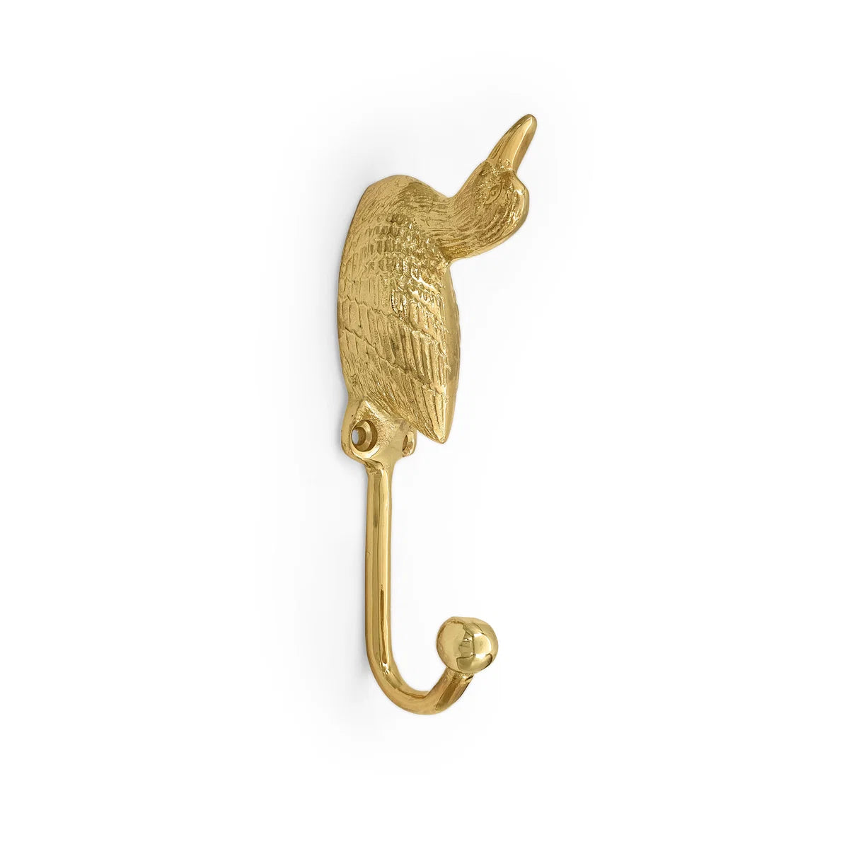 Solid Brass Gold Hook Swimming Duck