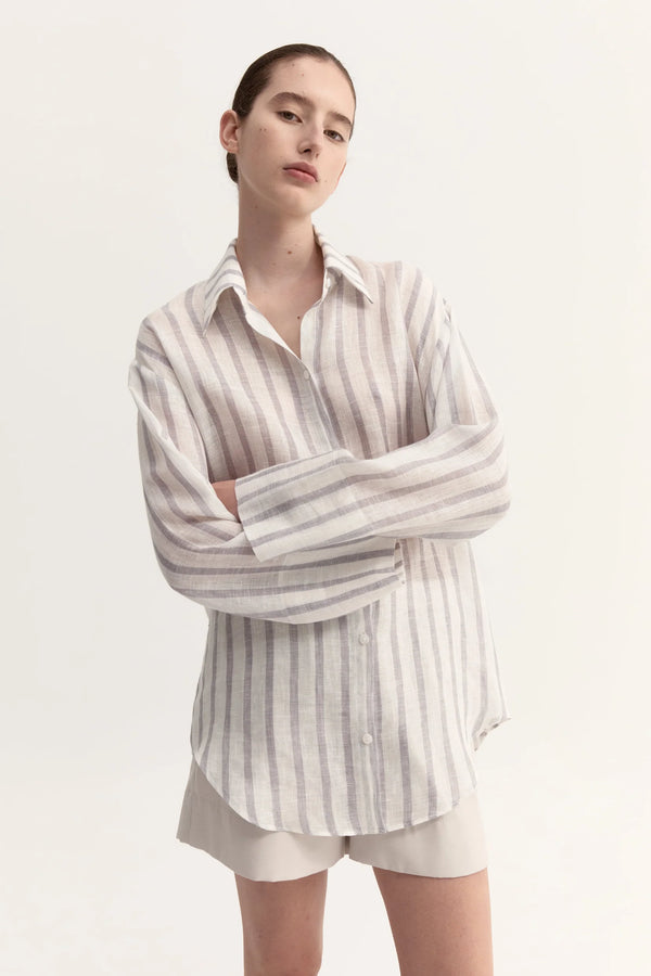 Classic Striped Shirt Grey Stripe