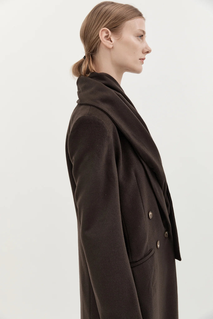 Hyde & Stone Wool Scarf Chocolate | Halcyon Atelier