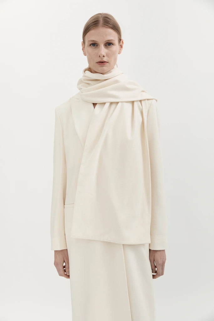 Hyde & Stone Wool Scarf Creme | Halcyon Atelier