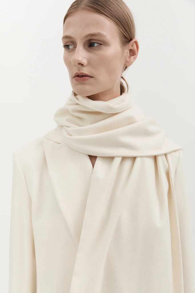 Hyde & Stone Wool Scarf Creme | Halcyon Atelier