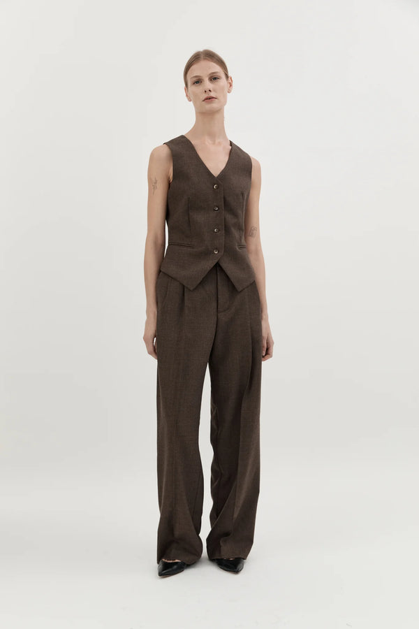 Hyde & Stone Ploy Trouser Chocolate | Halcyon Atelier