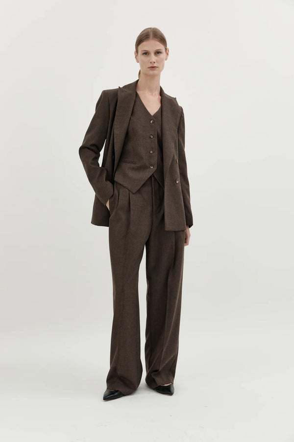 Hyde & Stone Ploy Trouser Chocolate | Halcyon Atelier
