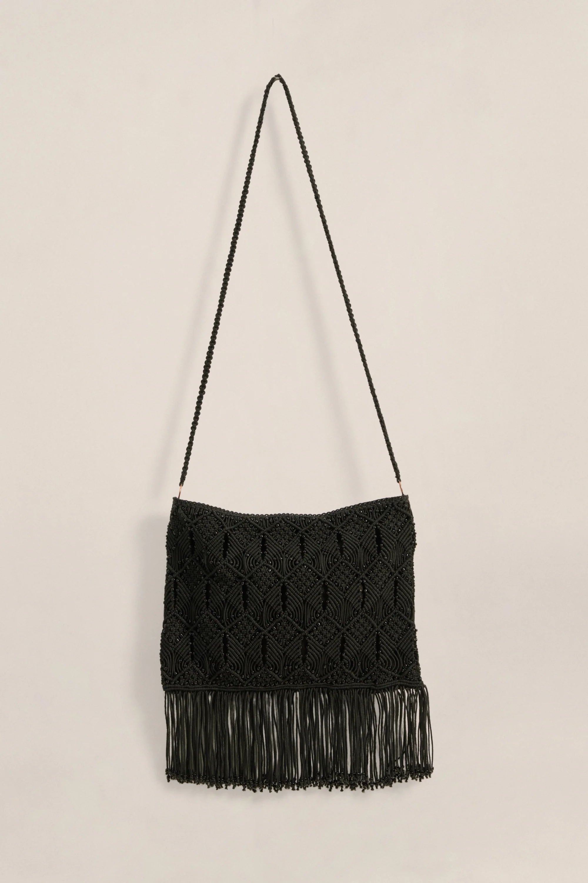 Attie Bag Black Macrame
