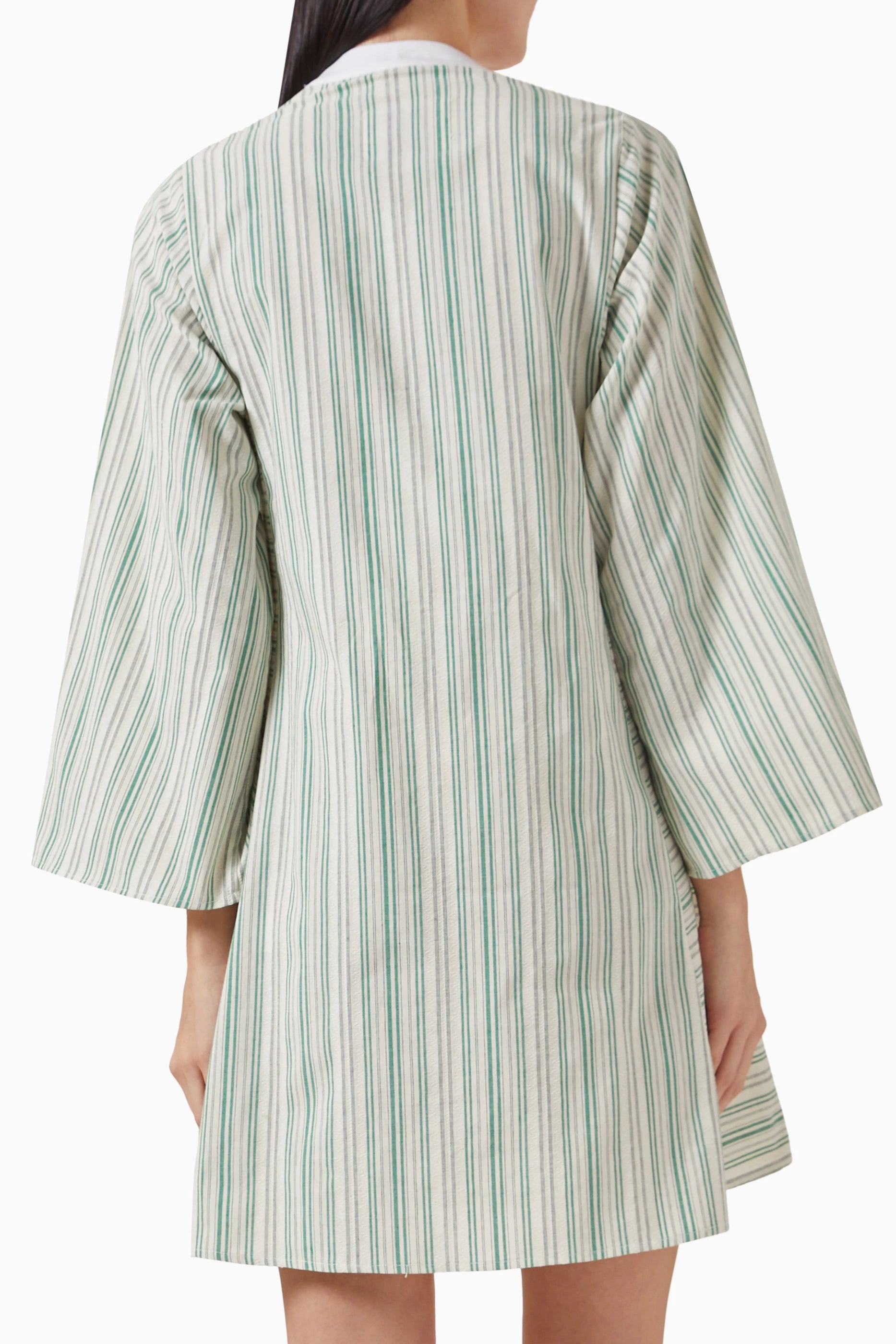 Flora Mini Kaftan Green/White
