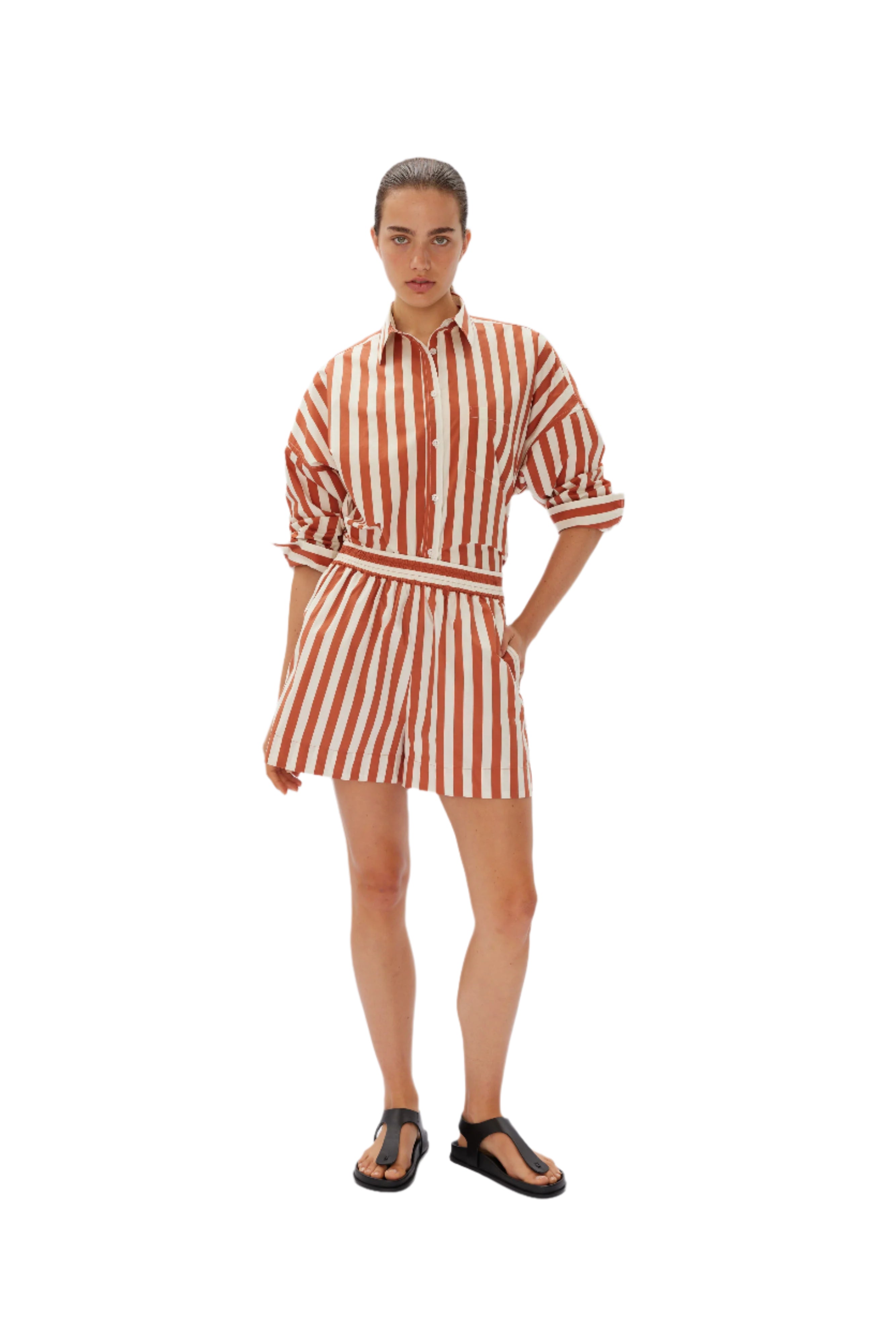 LMND The Chiara Short Stripe Rust/Vanilla | Halcyon Atelier