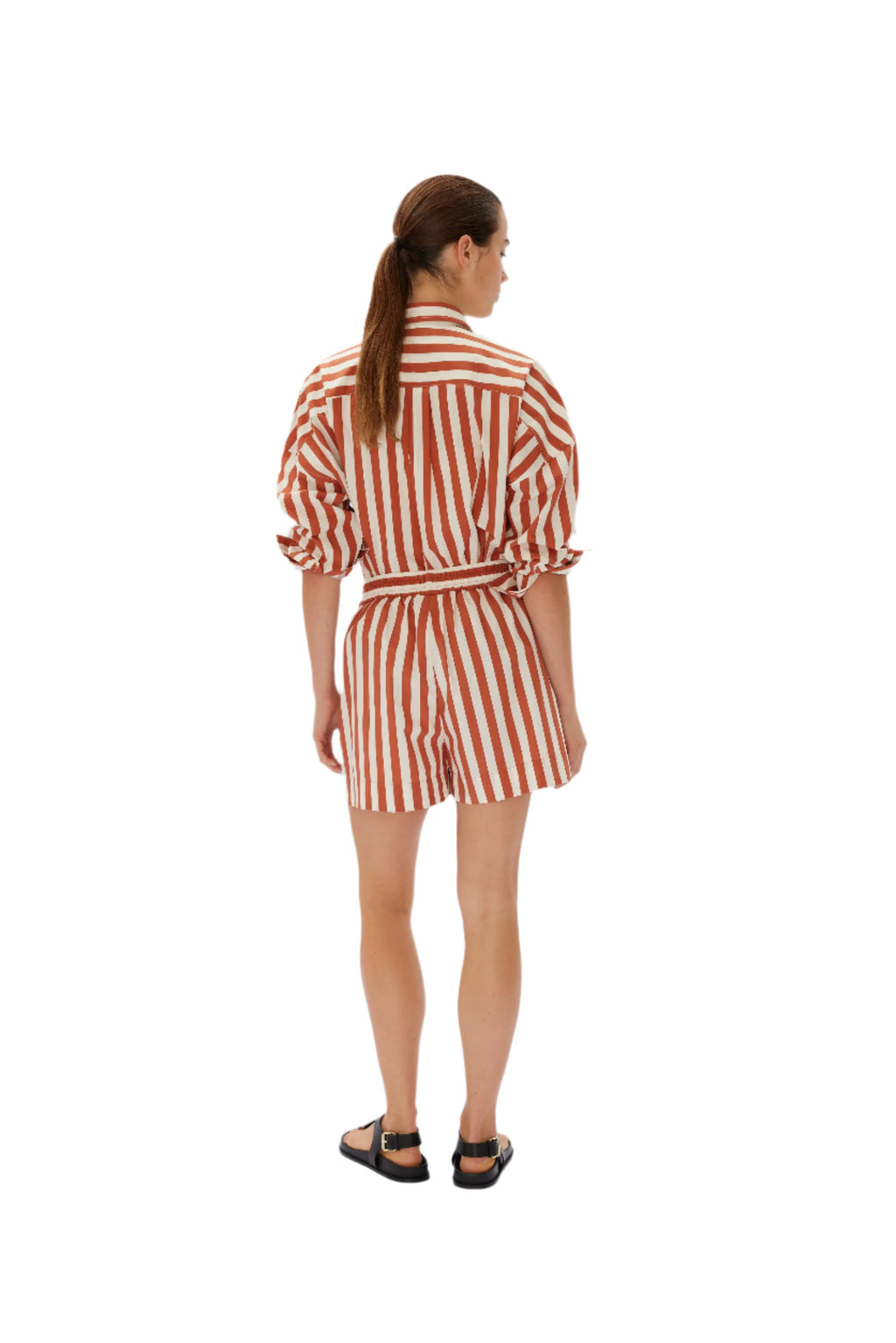LMND The Chiara Shirt Stripe Rust/Vanilla | Halcyon Atelier