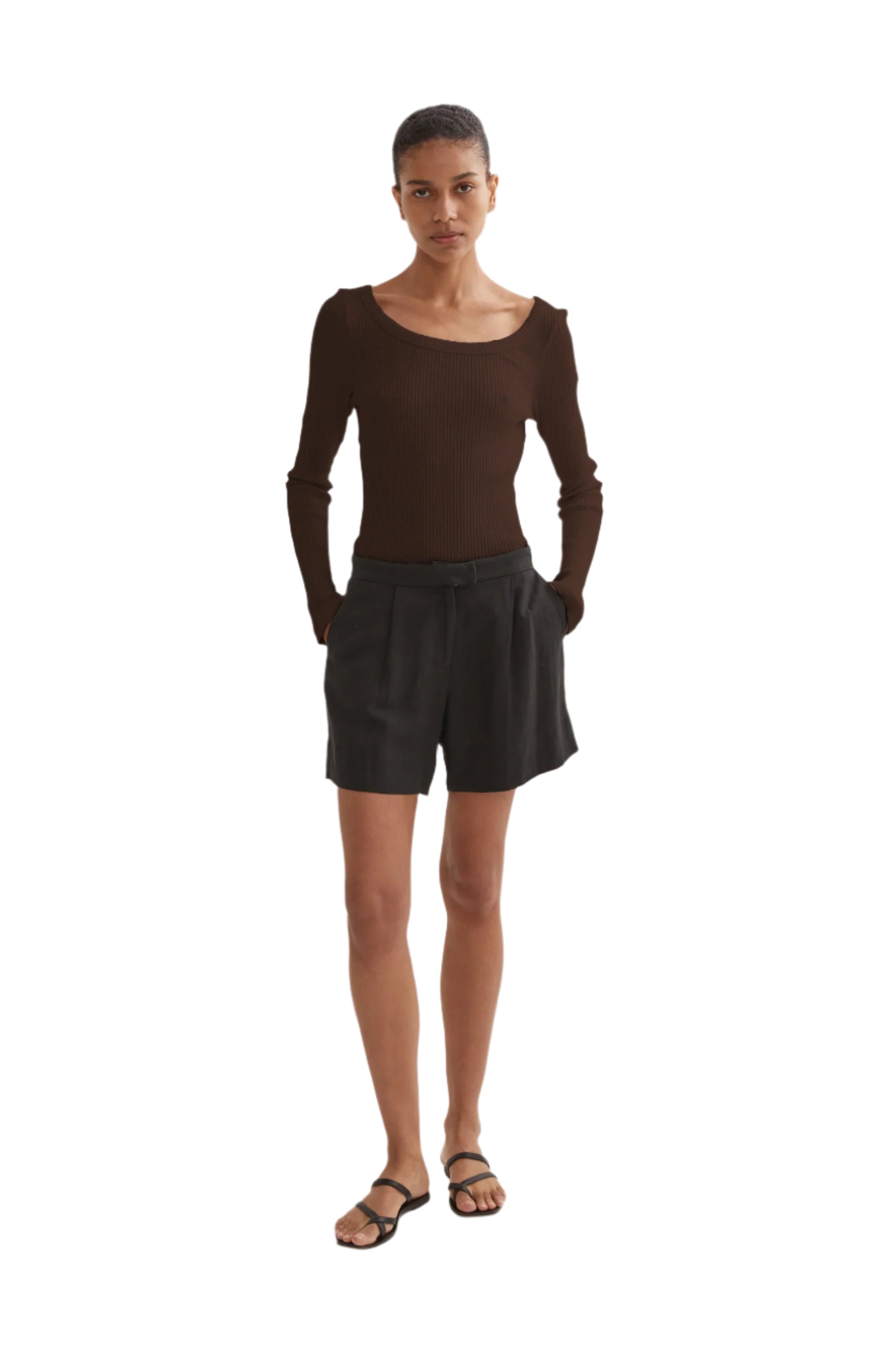 Hyde & Stone Tove Knit Long Sleeve Chocolate | Halcyon Atelier