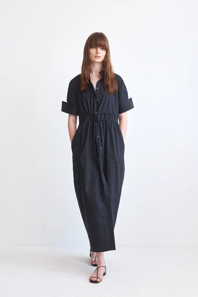 Jack Dress Navy Cotton Poplin