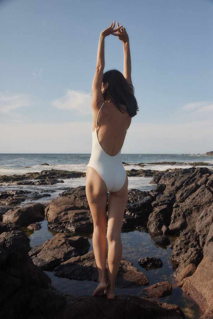 Innes Lauren The Petite Scoop One Piece Ivory | Halcyon Atelier