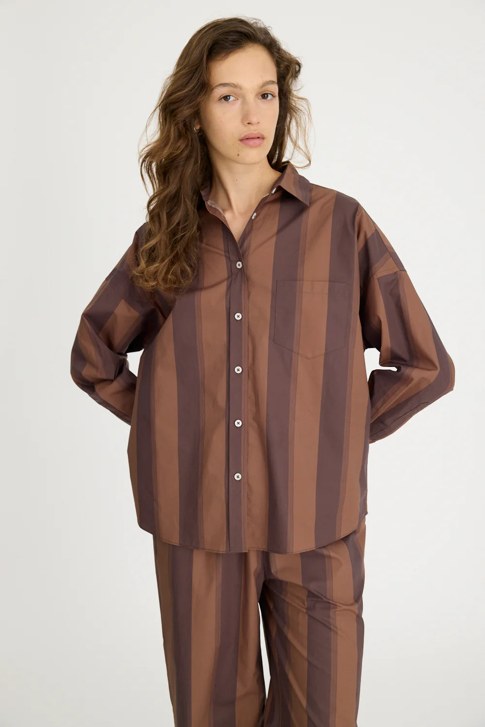 Chiara Long Sleeve Shirt Stripes Macchiato Stripe