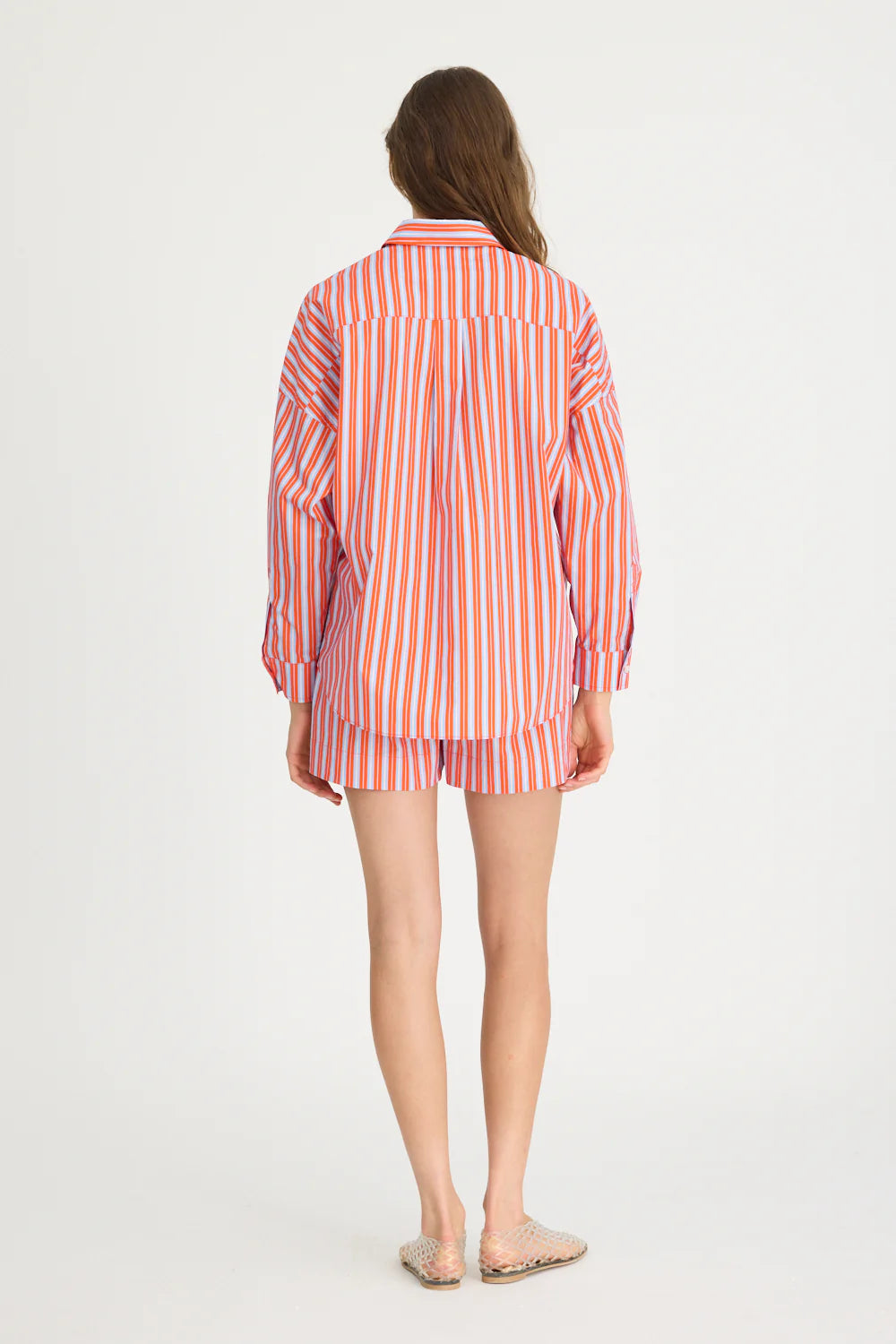 Chiara Long Sleeve Shirt Multi Stripe Spicy Orange/Himalayan/Blue