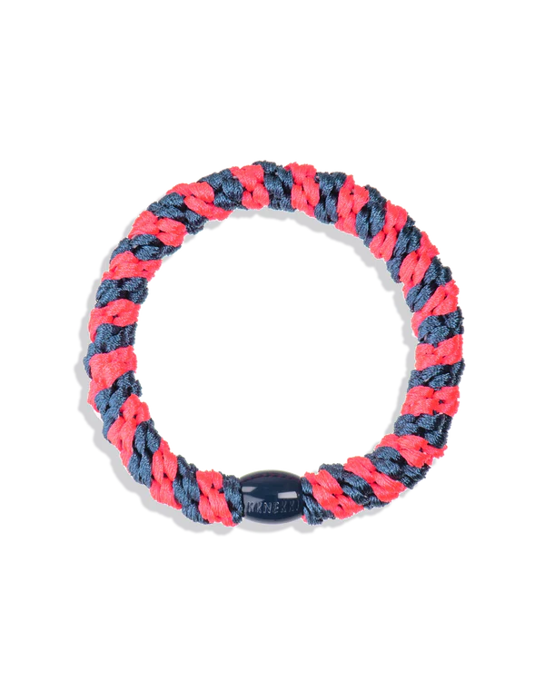 Indigo Neonpink Stripe Hair Tie