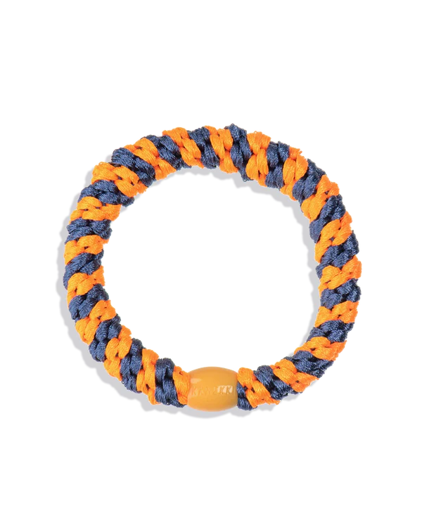 Indigo Neonorange Stripe Hair Tie