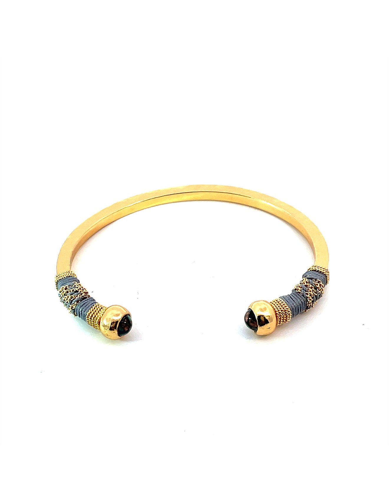Sari Metal Bracelet - Gold + Aqua