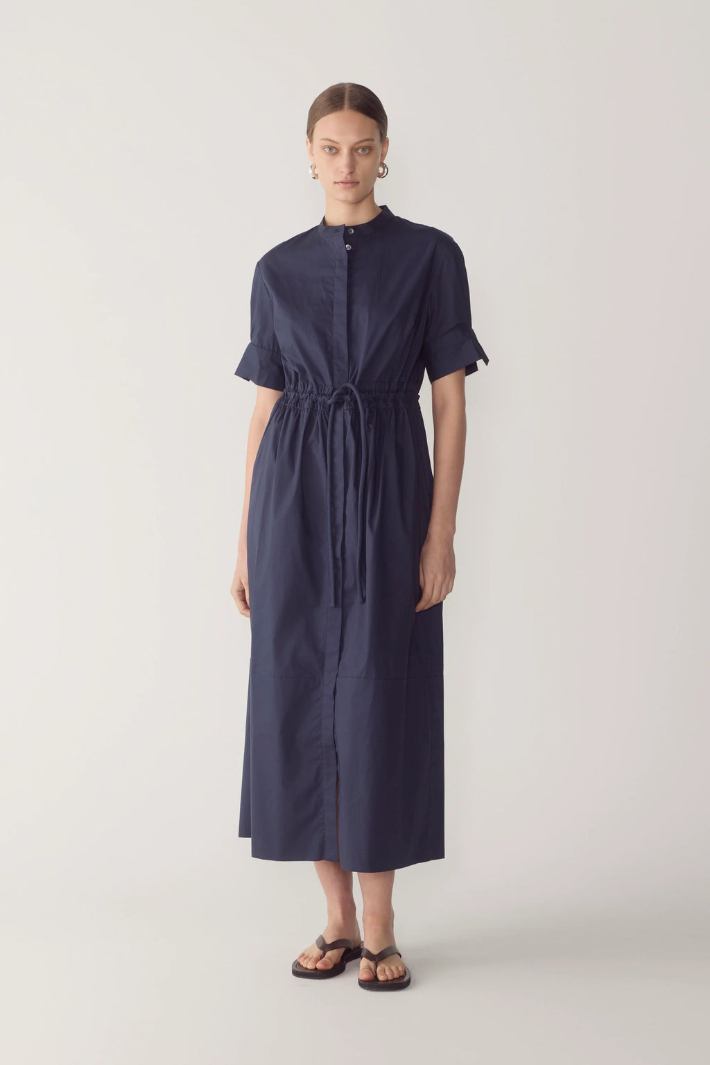 Yolanda Dress Navy Poplin