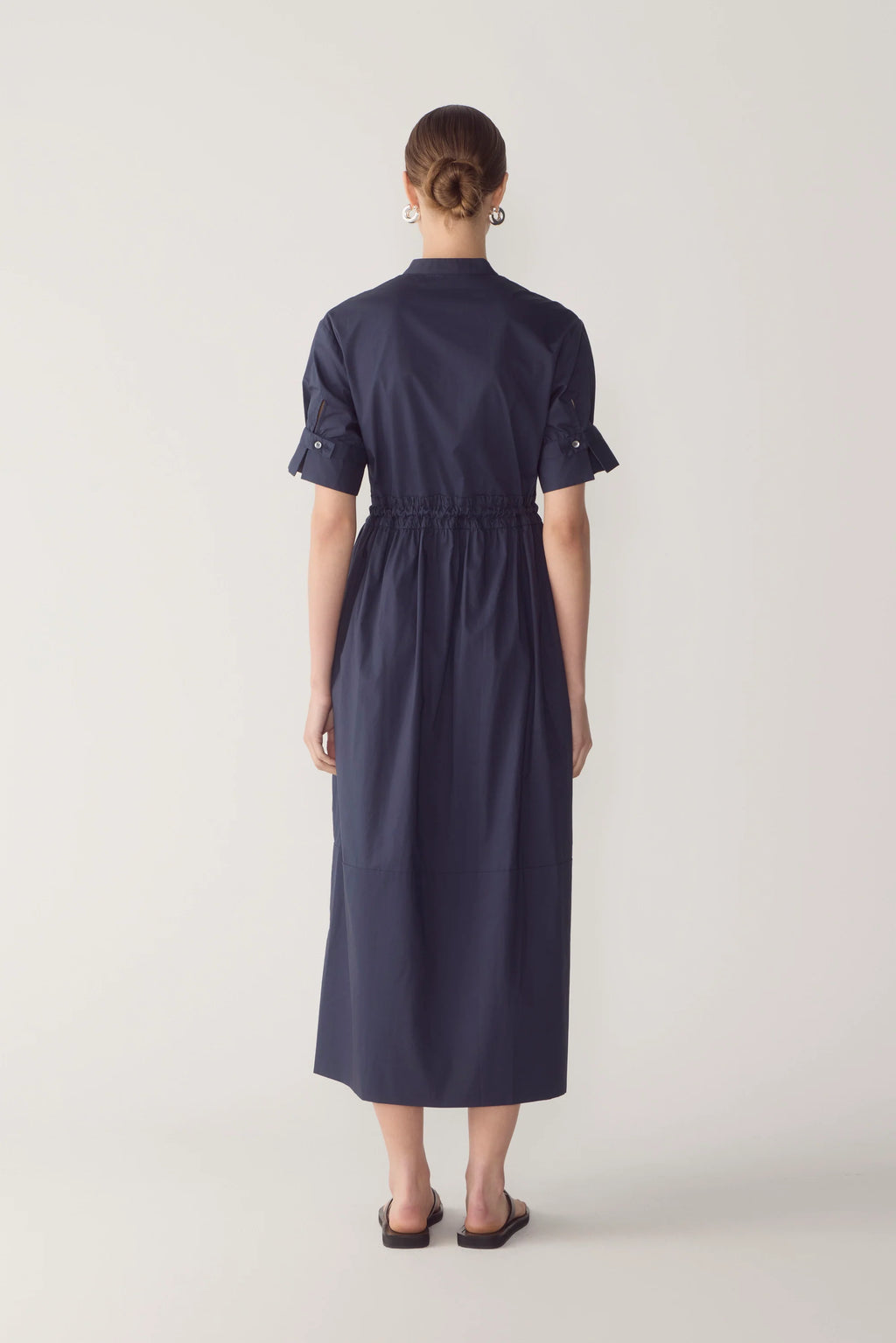 Yolanda Dress Navy Poplin