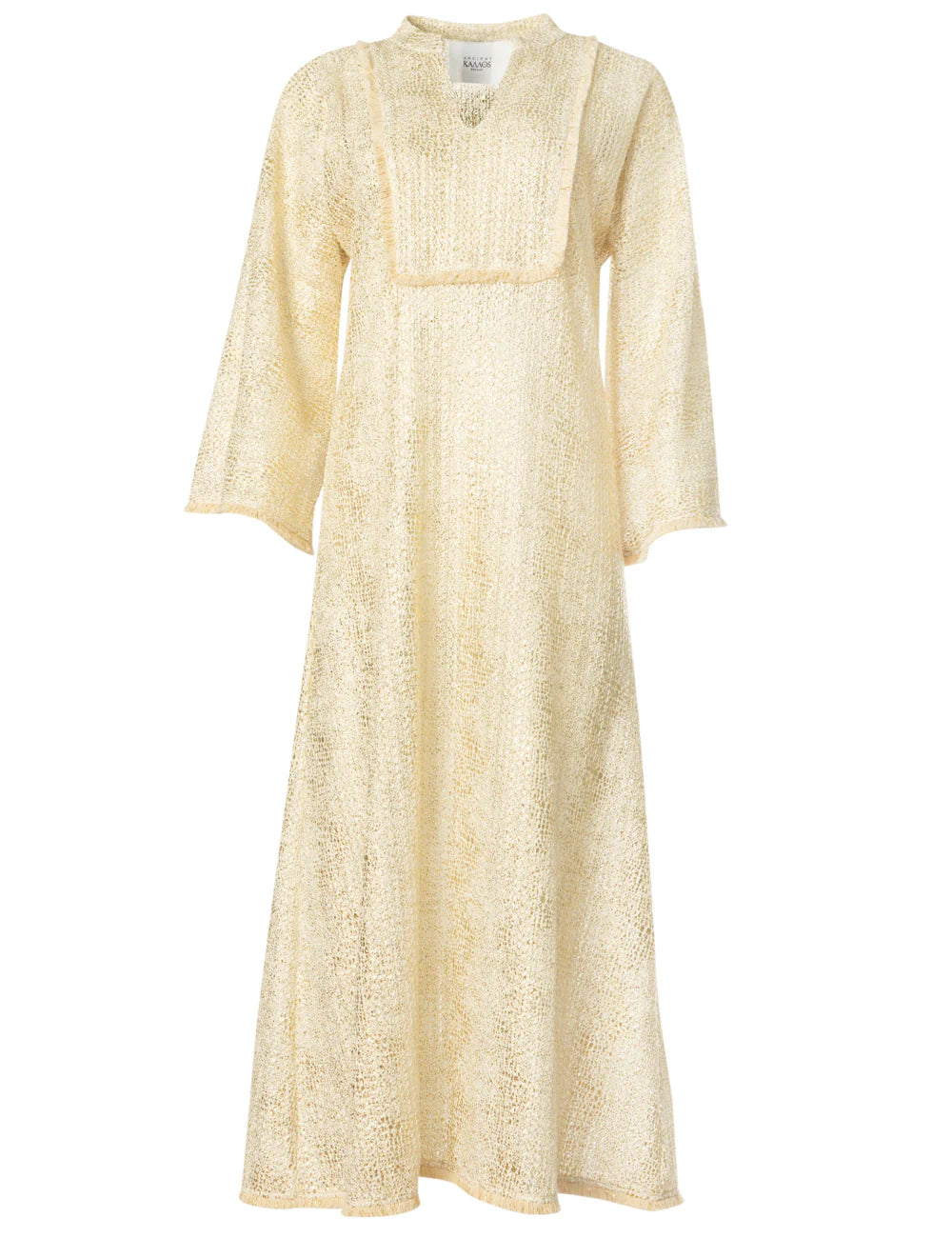 ANCIENT KALLOS Hera Golden Long Caftan | Halcyon Atelier