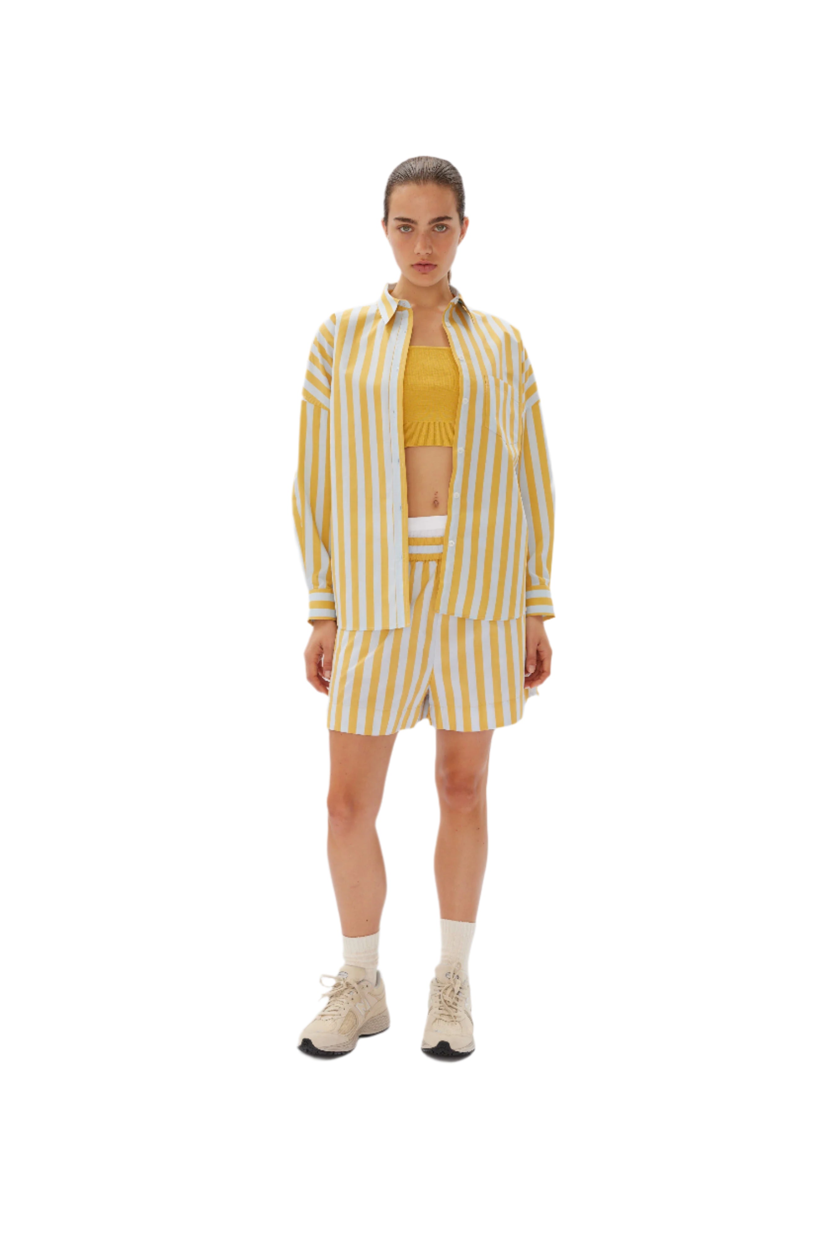 LMND The Chiara Short Stripe Dijon/Cloud | Halcyon Atelier