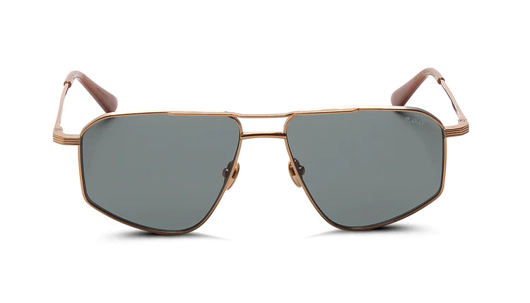 G.o.d. THIRTY SIX Gold w Silver/Green Lenses | Halcyon Atelier
