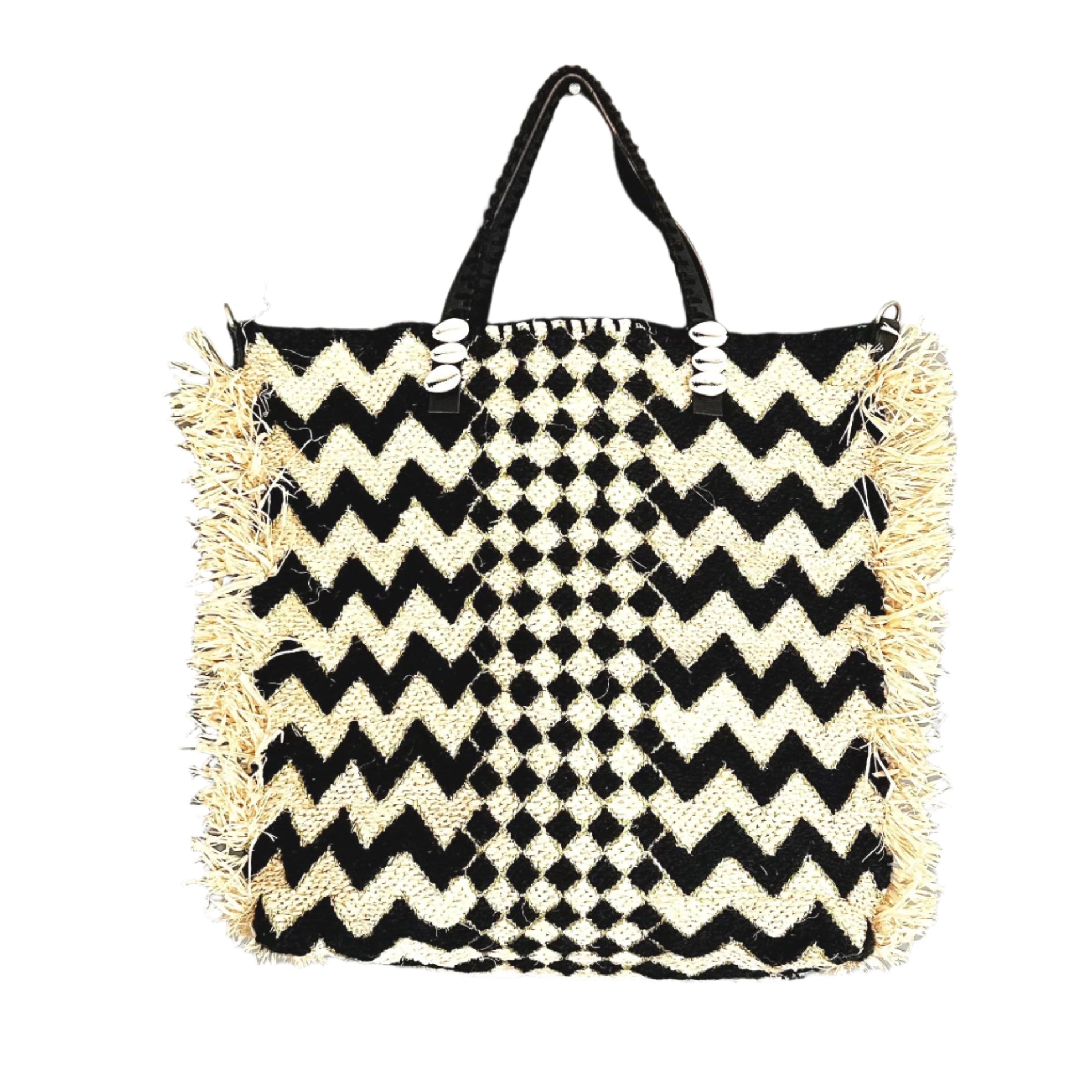 Ensbag Raffia & Black Small
