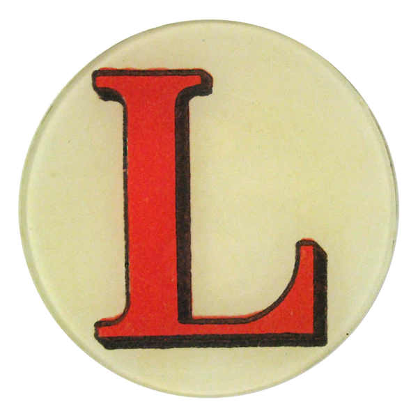 Round Red Letter 5.25" Round Plate