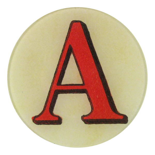 Round Red Letter 5.25" Round Plate