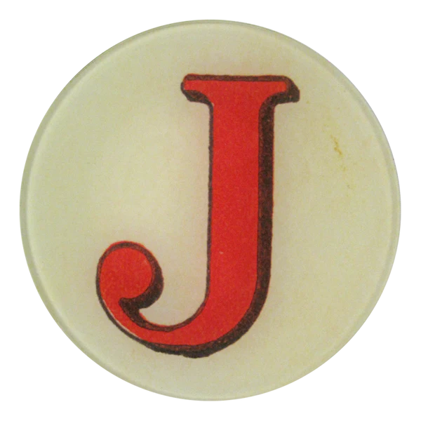 Round Red Letter 5.25" Round Plate