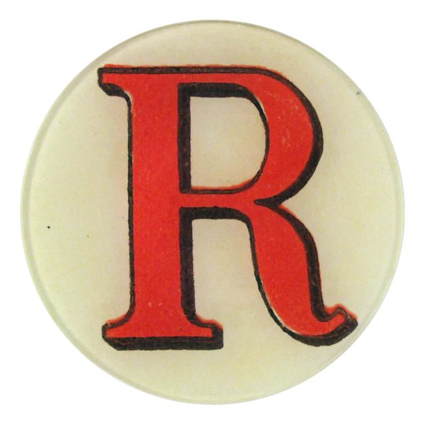 Round Red Letter 5.25" Round Plate