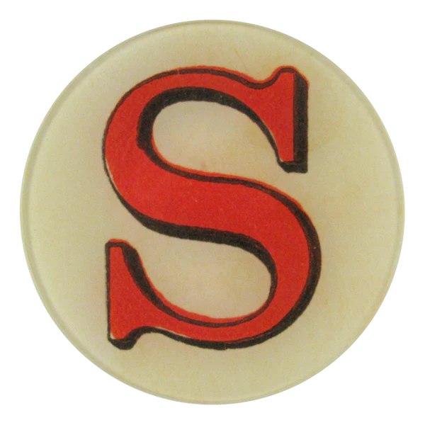 Round Red Letter 5.25" Round Plate