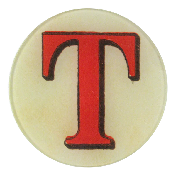 Round Red Letter 5.25" Round Plate