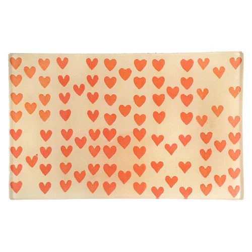 Heart Rows 5 x 8" Rect. Tray