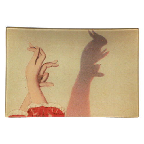 Bunny Shadow Puppet 6 x 9" Rect. Tray