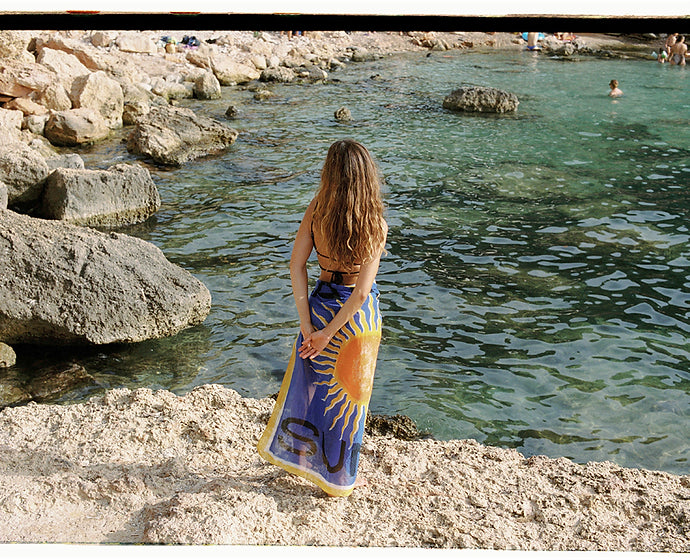 Silk Travel Sarong - The Santorini Sun