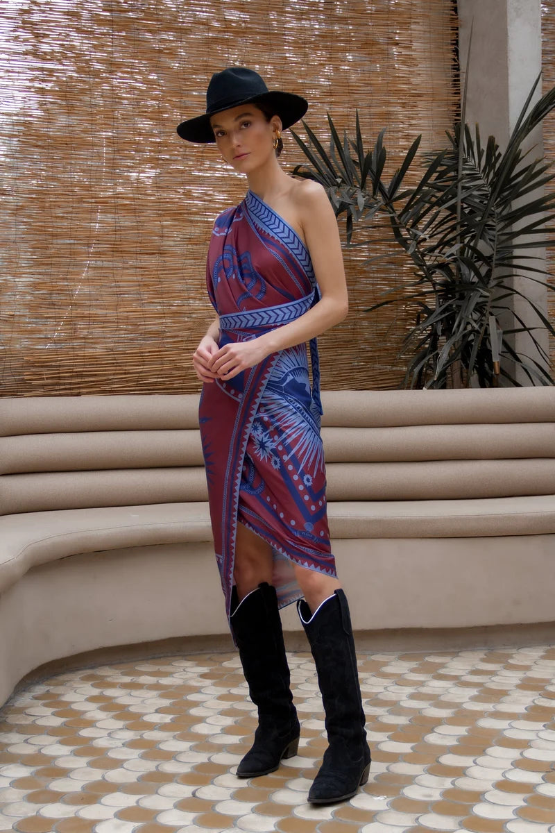 Wrap Dress Eco Silk - Nazar Burgundy