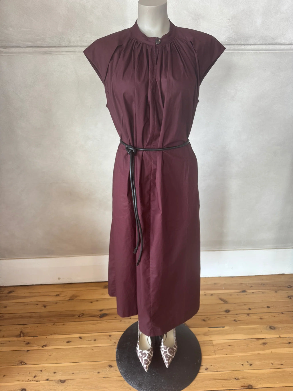 Hunter Dress Burgundy Poplin