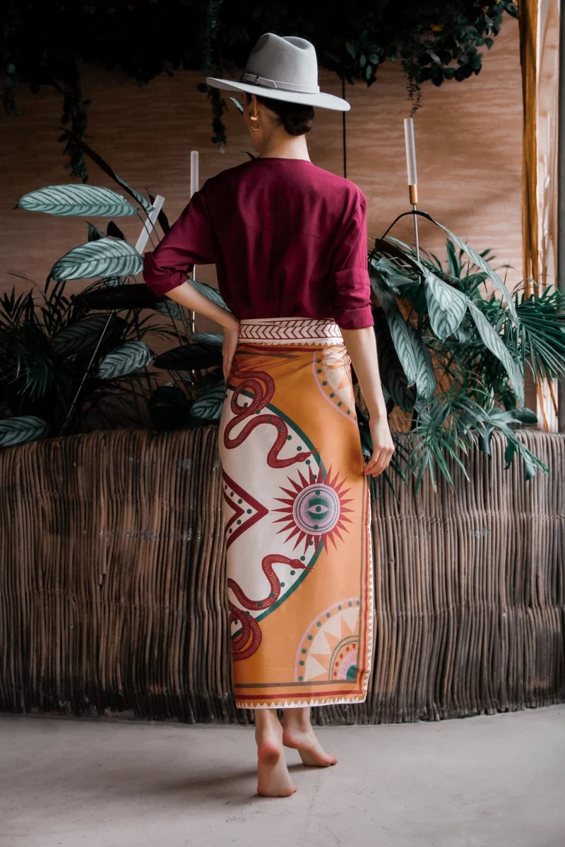 Wrap Dress Eco Silk - Nazar Cream
