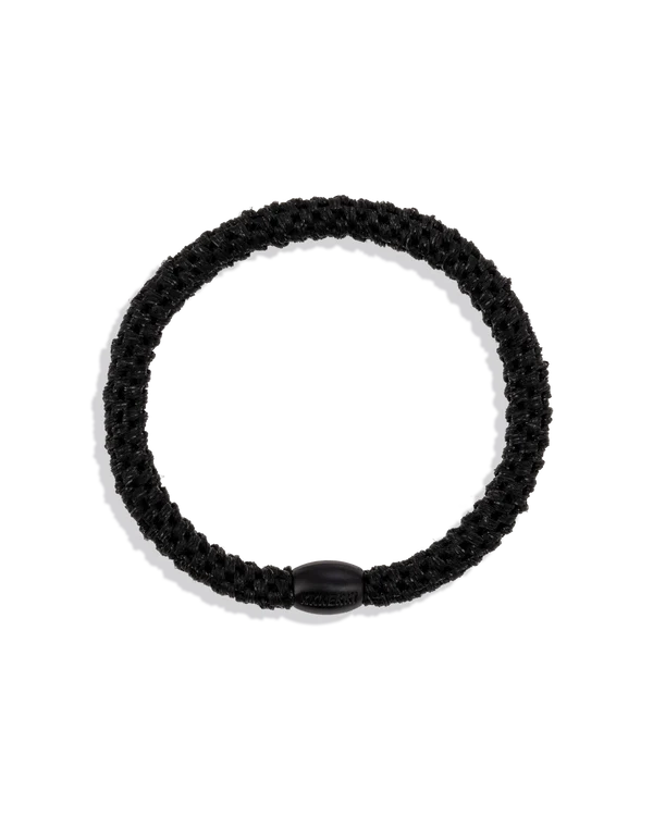 Slim Black Glitter Hair Tie