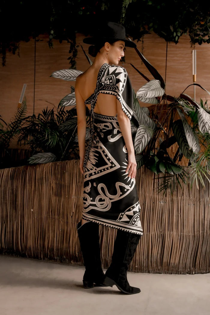 Wrap Dress Eco Silk - Nazar Black