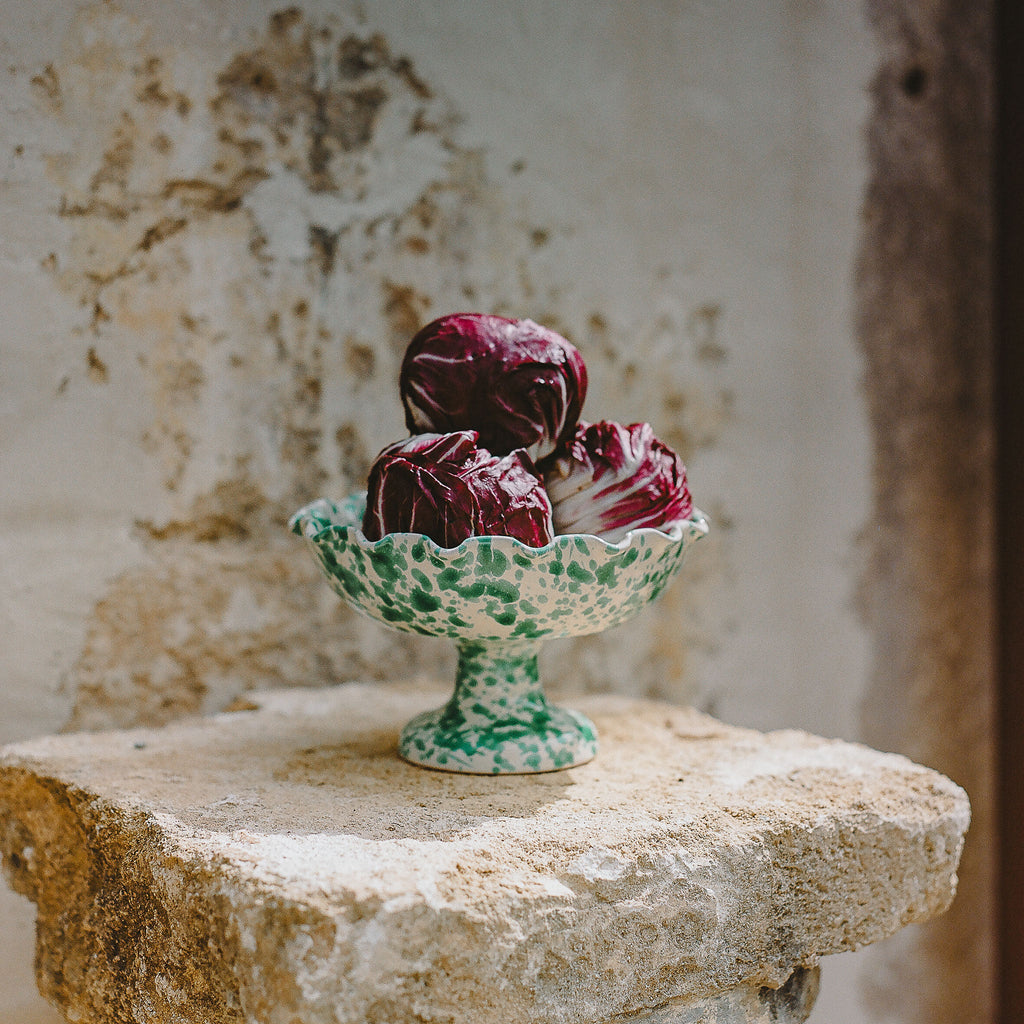 Sea Foam Ceramic Fruit Bowl Stand
