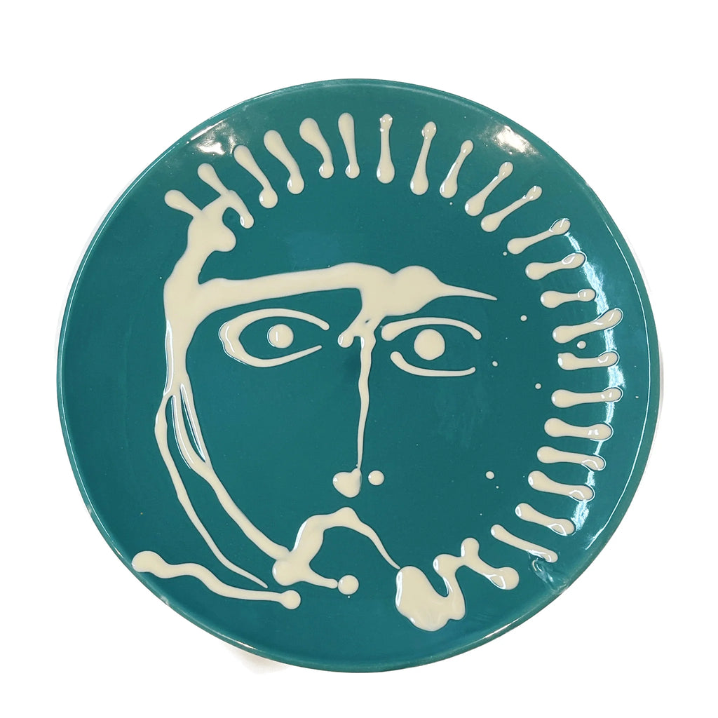 Ceramic Large Serving Face Plate Baltic Blue