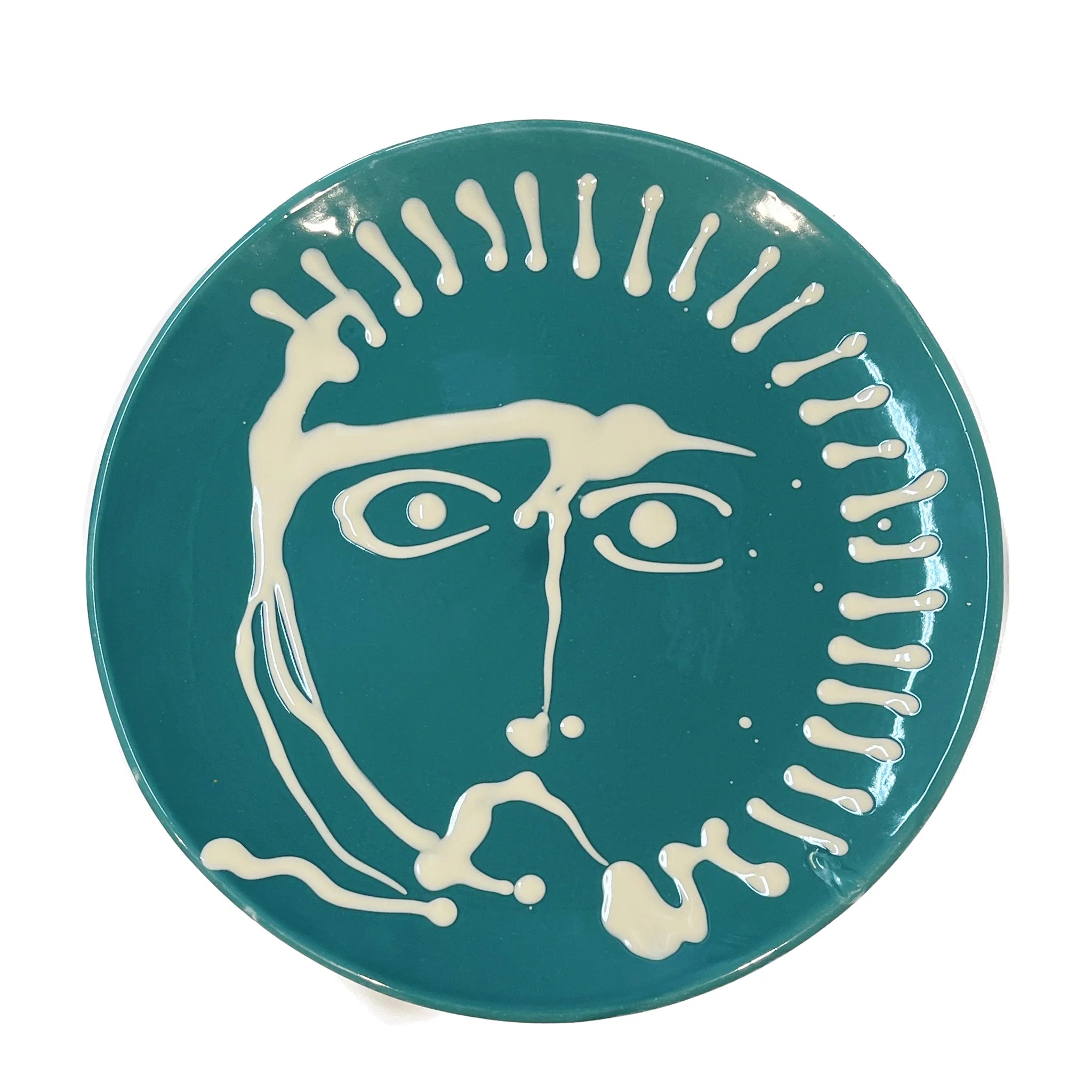 Ceramic Large Serving Face Plate Baltic Blue